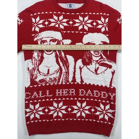 BarStool Sports Call Her Daddy Christmas Holiday Graphic Ugly Sweater Size Small - Picture 4 of 5